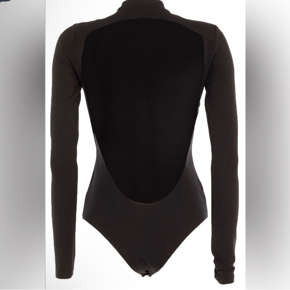 Kirin Open Back Bodysuit NWT Size L Black Long Sleeve - Picture 2 of 6